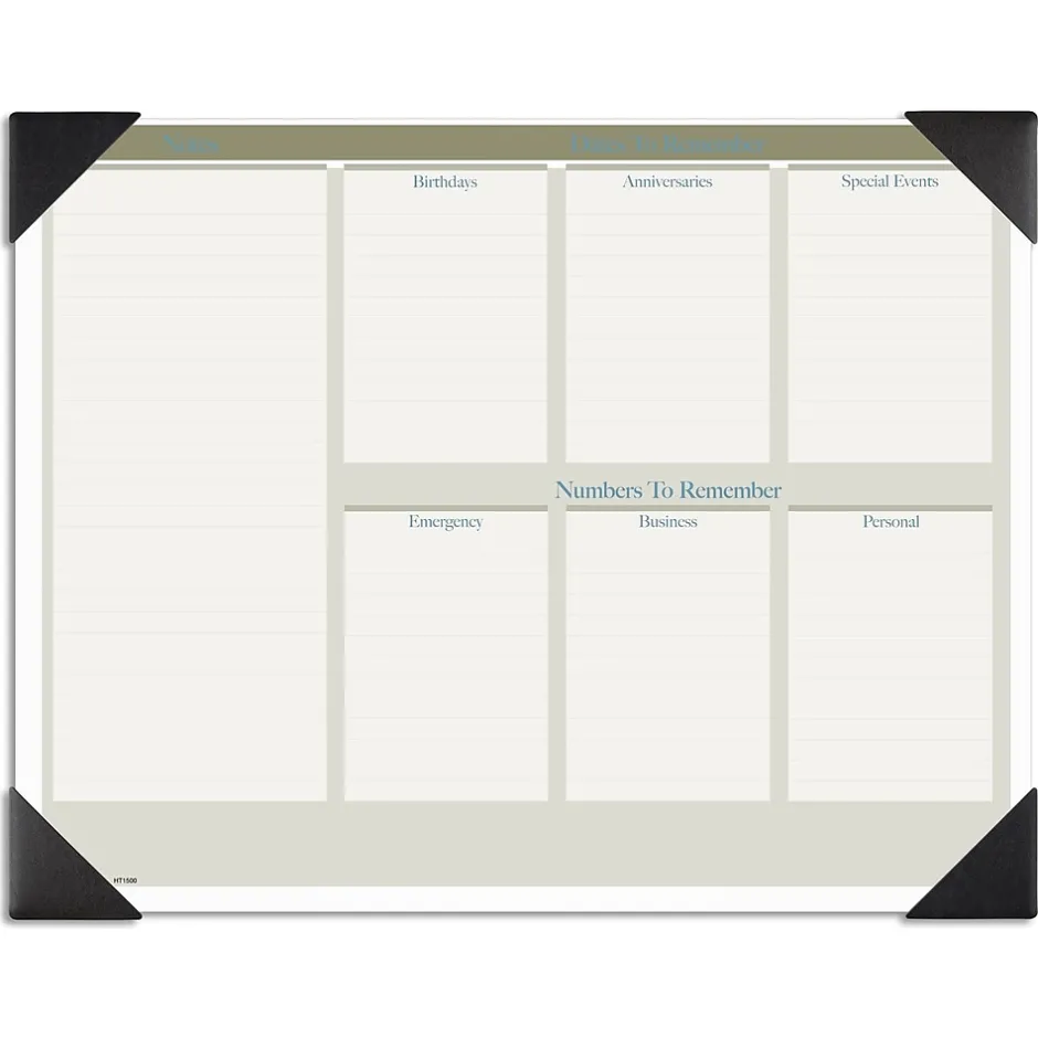AT-A-GLANCE 2025 Executive 21.75" x 17" Monthly Desk Pad Calendar, Green/White (HT1500-25) New