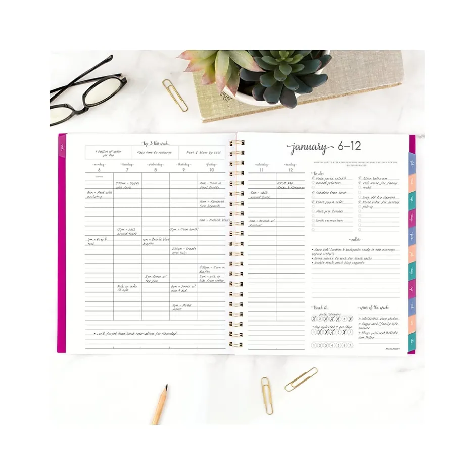 AT-A-GLANCE 2025 Harmony 8.5" x 11" Weekly & Monthly Planner, Poly Cover, Beetroot (1099-905-56-25) Best