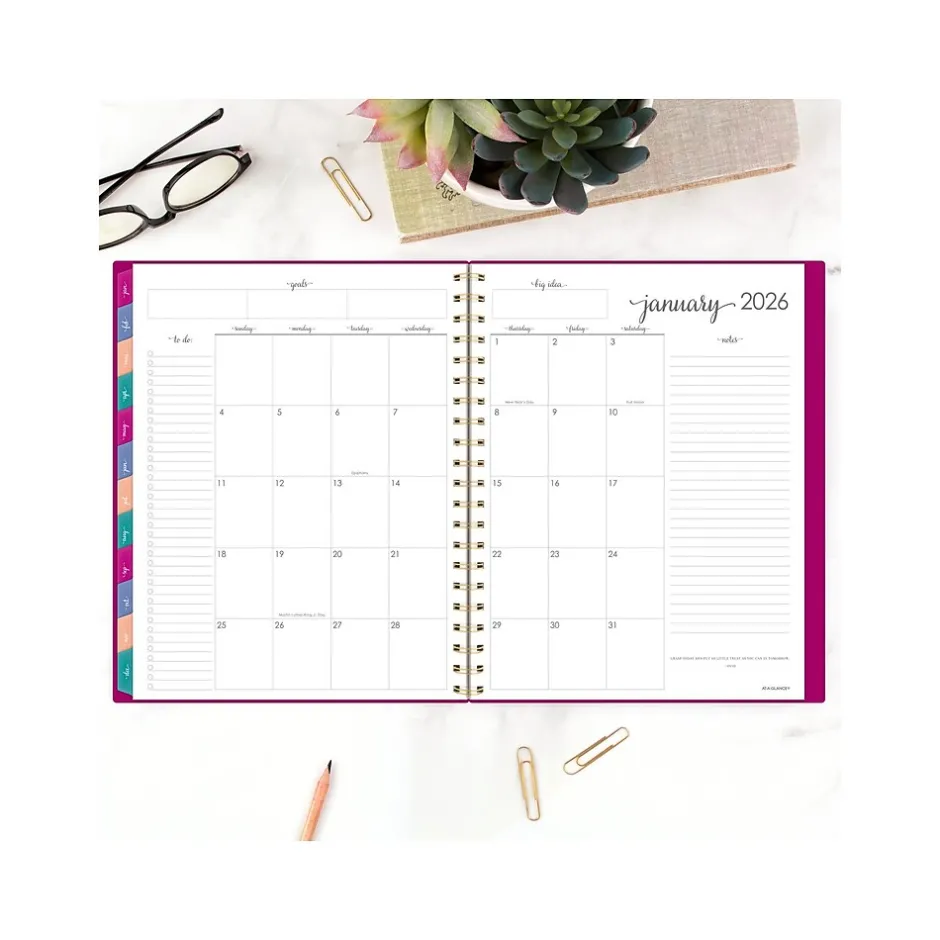 AT-A-GLANCE 2025 Harmony 8.5" x 11" Weekly & Monthly Planner, Poly Cover, Beetroot (1099-905-56-25) Best