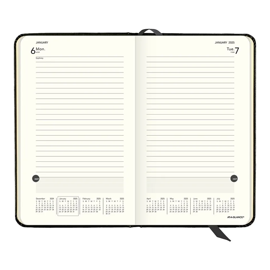 AT-A-GLANCE 2025 Plan. Write. Remember. 5" x 8.25" Daily Planner, Hardsided Cover, Black (70-6800-05-25) Online