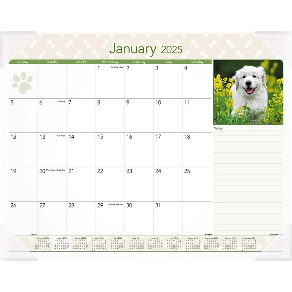 AT-A-GLANCE 2025 Puppies 21.75" x 17" Monthly Desk Pad Calendar (DMD166-32-25) Sale