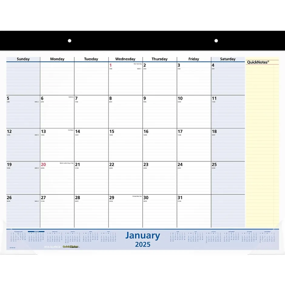 AT-A-GLANCE 2025 QuickNotes 21.75" x 17" Monthly Desk Pad Calendar (SK700-00-25) Hot