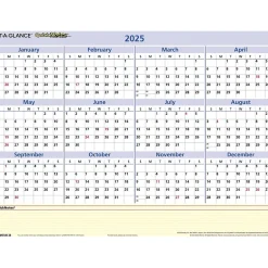 AT-A-GLANCE 2025 QuickNotes 16" x 12" Yearly/Monthly Wet-Erase Wall Calendar, Reversible (PM550B-28-25) Clearance
