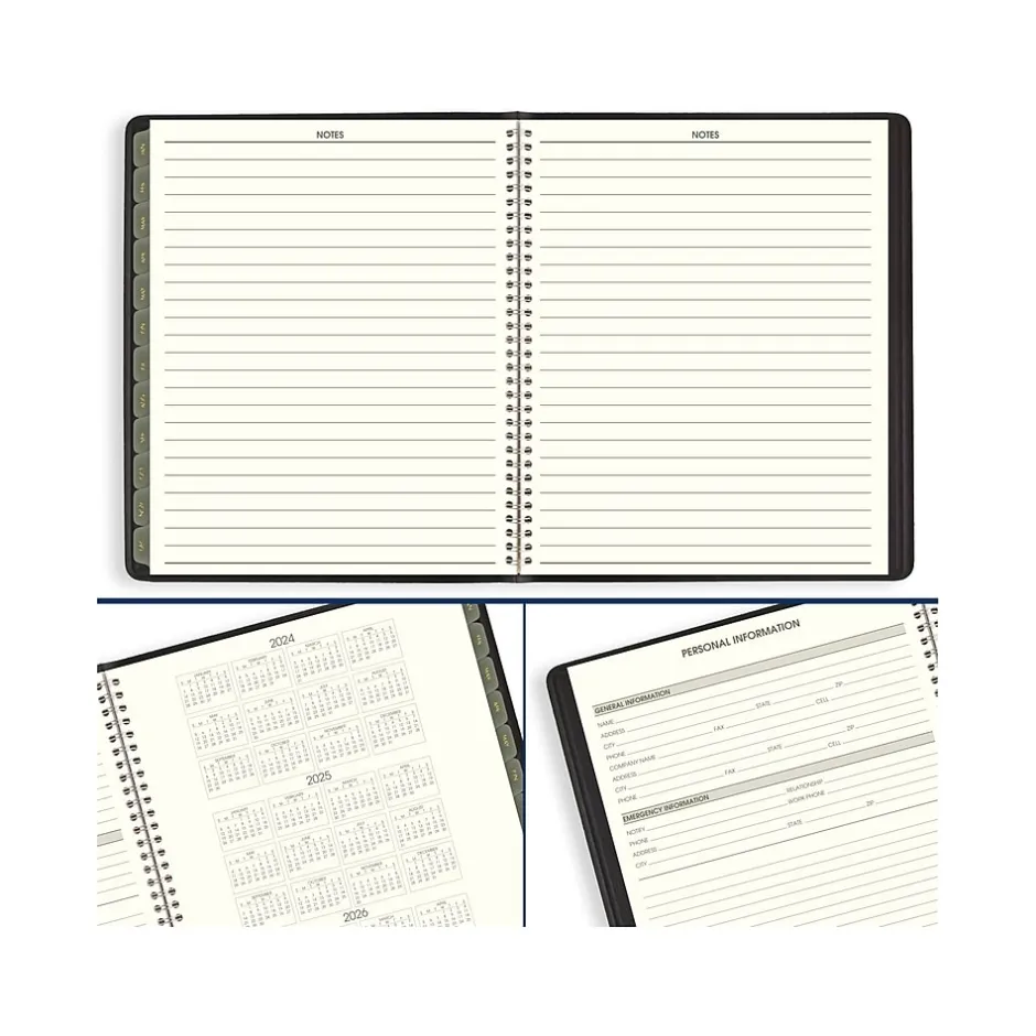 AT-A-GLANCE 2025 Recycled 9" x 11" Monthly Planner, Faux Leather Cover, Black (70-260G-05-25) Clearance