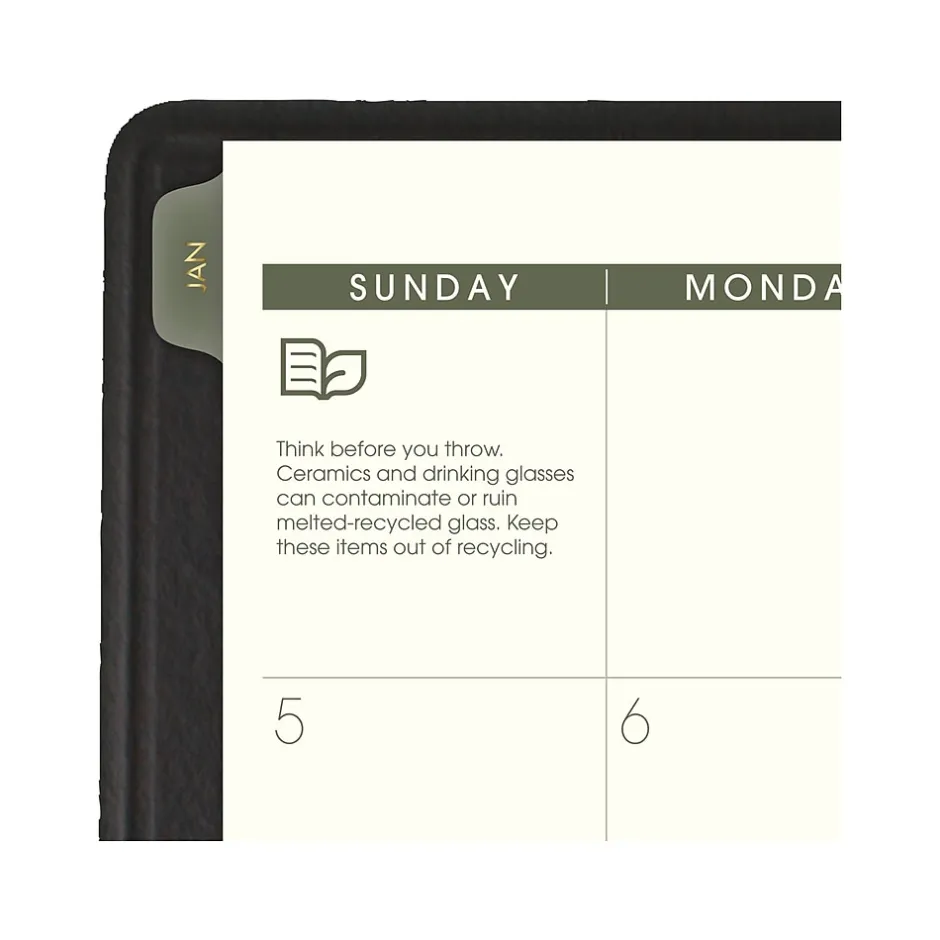 AT-A-GLANCE 2025 Recycled 8.25" x 11" Weekly & Monthly Appointment Book Planner, Faux Leather Cover, Black (70-950G-05-25) Online