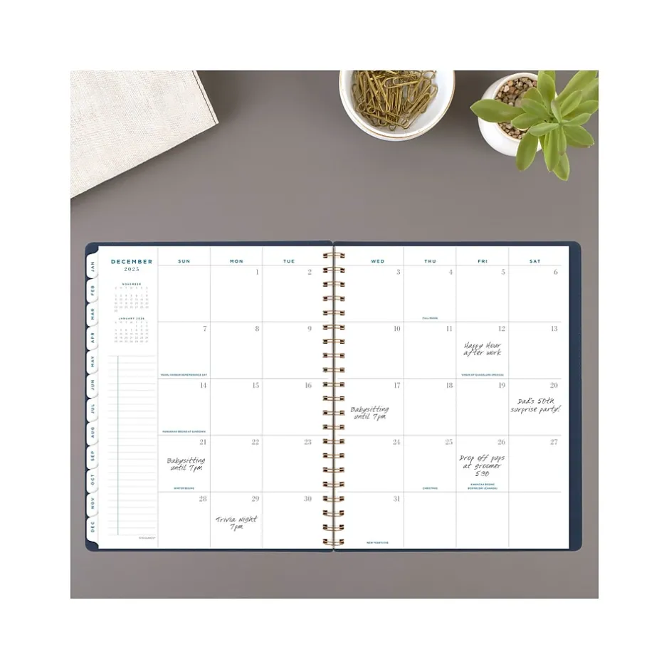 AT-A-GLANCE 2025 Signature 8.5" x 11" Weekly & Monthly Planner, Paperboard Cover, Navy (YP905-20-25) Best
