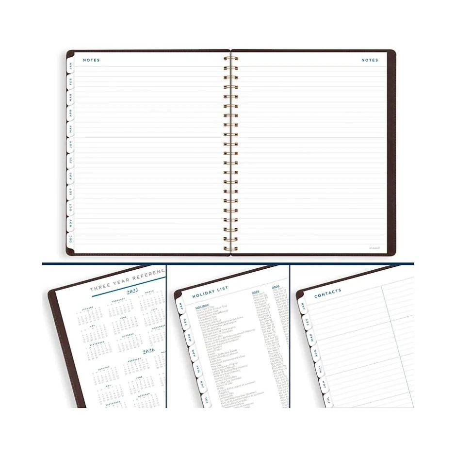 AT-A-GLANCE 2025 Signature Collection 8.5" x 11" Weekly & Monthly Planner, Faux Leather Cover, Brown (YP905-09-25) Outlet