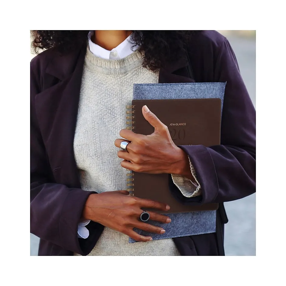 AT-A-GLANCE 2025 Signature Collection 8.5" x 11" Weekly & Monthly Planner, Faux Leather Cover, Brown (YP905-09-25) Outlet