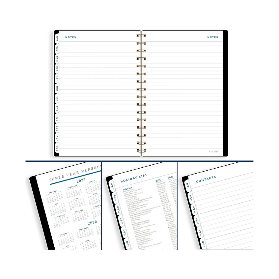 AT-A-GLANCE 2025 Signature Lite 5.5" x 8.5" Weekly & Monthly Planner, Poly Cover, Black (YP200L-05-25)
