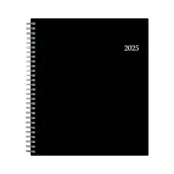 Blue Sky 2025 8" x 10" Monthly Planner, Plastic Cover, Black (150844) New