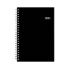 Blue Sky 2025 5" x 8" Weekly & Monthly Appointment Book, Plastic Cover, Solid Black (150845) Clearance