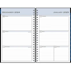 Blue Sky 2025 5" x 8" Weekly & Monthly Appointment Book, Plastic Cover, Solid Black (150845) Clearance