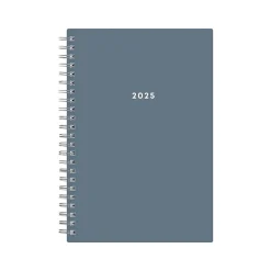 Blue Sky 2025 5" x 8" Weekly & Monthly Planner, Plastic Cover, Steel Blue (152237) Sale
