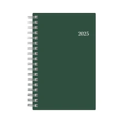 Blue Sky 2025 3.63" x 6.13" Weekly & Monthly Planner, Plastic Cover, Deep Forest Green (147967) Clearance