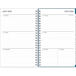 Blue Sky 2024-2025 Bakah Blue 5" x 8" Academic Weekly & Monthly Planner, Plastic Cover, Blue/White (131969-A25) New