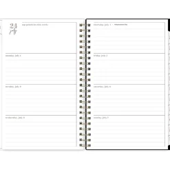 Blue Sky 2024-2025 Belinda Selene Nyla 5" x 8" Academic Weekly & Monthly Planner, White/Black (149822) Best