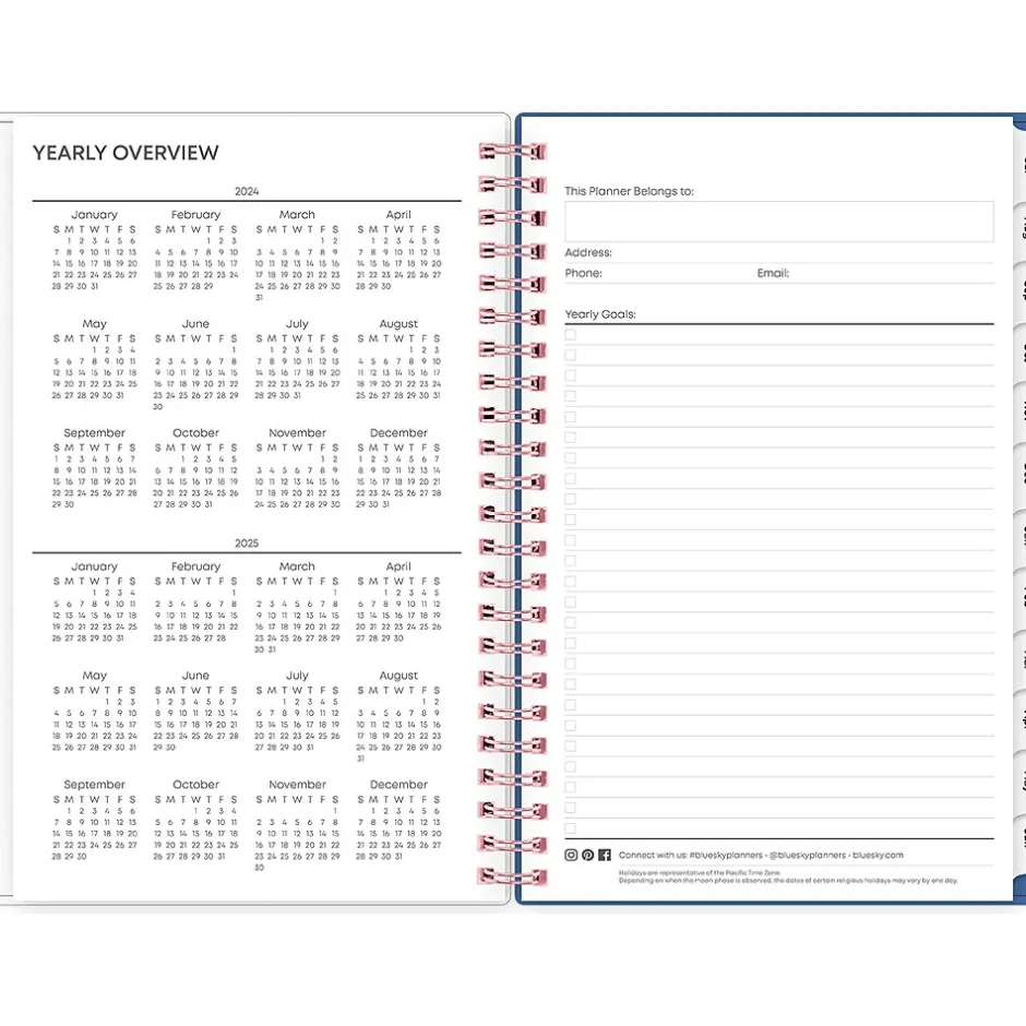 Blue Sky 2024-2025 Brandice 5" x 8" Academic Weekly & Monthly Planner, Plastic Cover, Multicolor (146853) Clearance