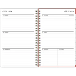 Blue Sky 2024-2025 Cali Pink 5" x 8" Academic Weekly & Monthly Planner, Plastic Cover, Pink/White (130621-A25) Outlet