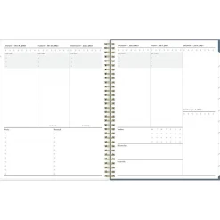 Blue Sky 2025 Cocolie 8.5" x 11" Weekly & Monthly Planner, Plastic Cover, Blue/White (148256) Clearance