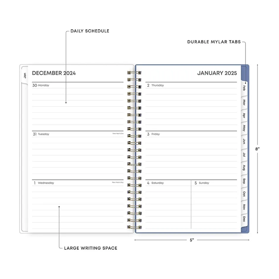 Blue Sky 2025 Cocorrina 5" x 8" Weekly & Monthly Planner, Plastic Cover, Multicolor (143694-25)