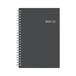 Blue Sky 2024-2025 Collegiate 5" x 8" Academic Weekly & Monthly Planner, Plastic Cover, Gray (100139-A25) New