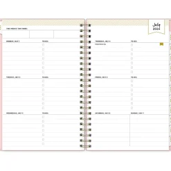 Blue Sky 2024-2025 Day Designer Blush 5" x 8" Academic Weekly & Monthly Planner, Plastic Cover, Pink (150138)