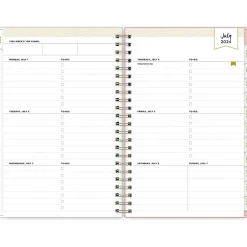 Blue Sky 2024-2025 Day Designer Casa Bella 5" x 8" Academic Weekly & Monthly Planner, Plastic Cover, Coral/White (149833) Hot