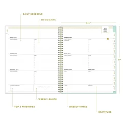 Blue Sky 2024-2025 Day Designer Flower Field Mint 8.5