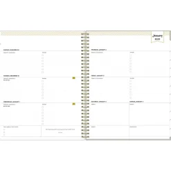 Blue Sky 2025 Day Designer Tess 8.5" x 11" Weekly Planner, Plastic Cover, Tan/Off-White (148144) Clearance