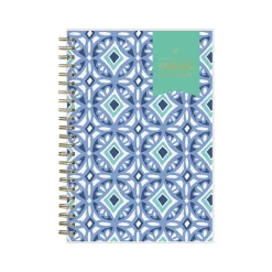 Blue Sky 2025 Day Designer Tile 5" x 8" Weekly & Monthly Planner, Plastic Cover, Blue/White (101410-25) New