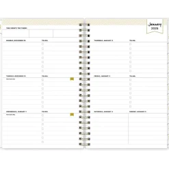 Blue Sky 2025 Day Designer Tile 5" x 8" Weekly & Monthly Planner, Plastic Cover, Blue/White (101410-25) New