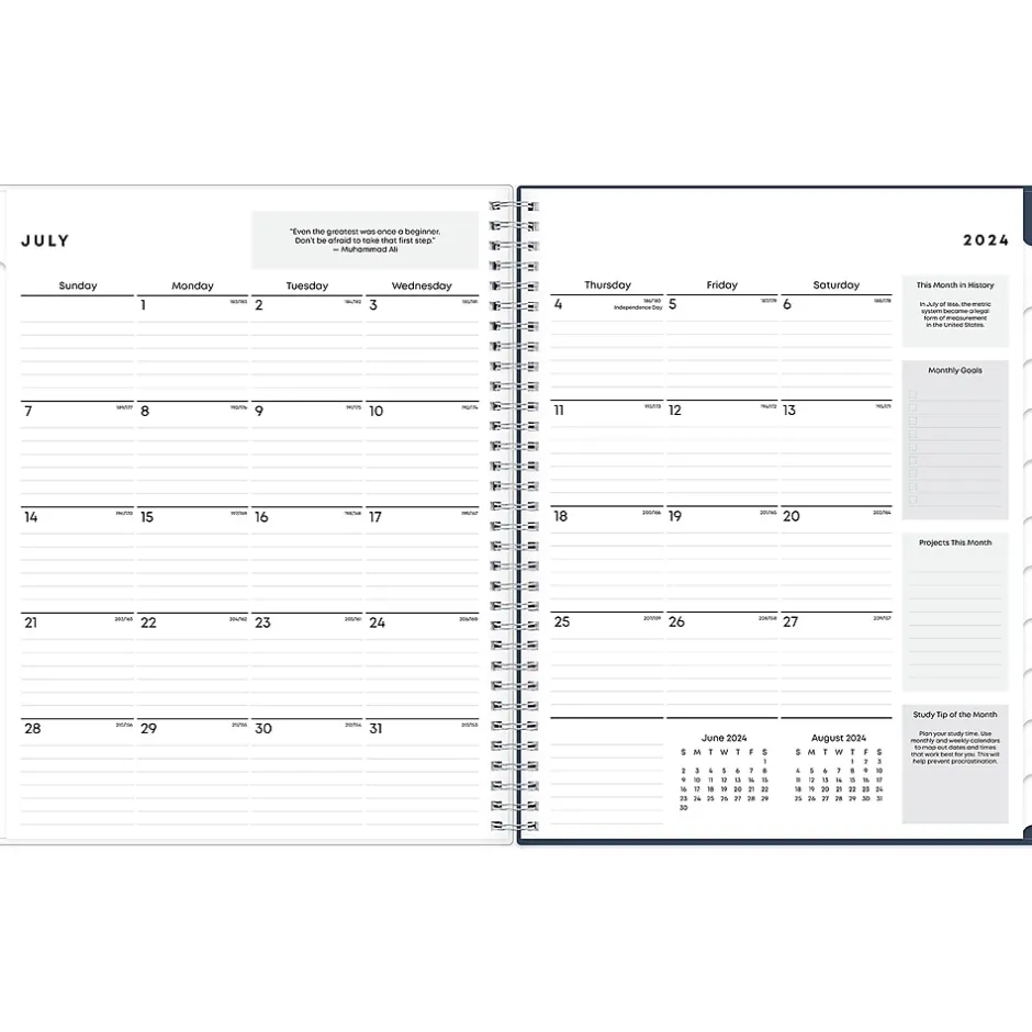 Blue Sky 2024-2025 Decosta Blue 8.5" x 11" Academic Weekly & Monthly Student Planner, Plastic Cover (150459) Hot
