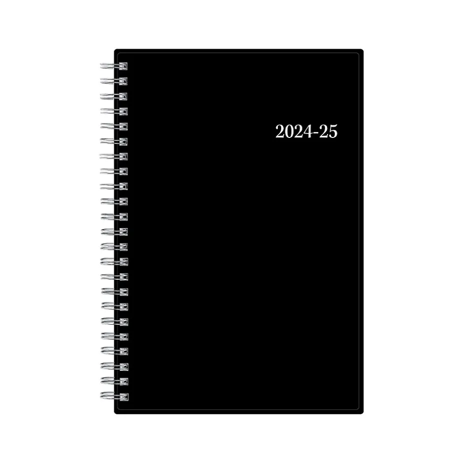 Blue Sky 2024-2025 Enterprise 5" x 8" Academic Weekly & Monthly Planner, Plastic Cover, Black (130611-A25) Discount