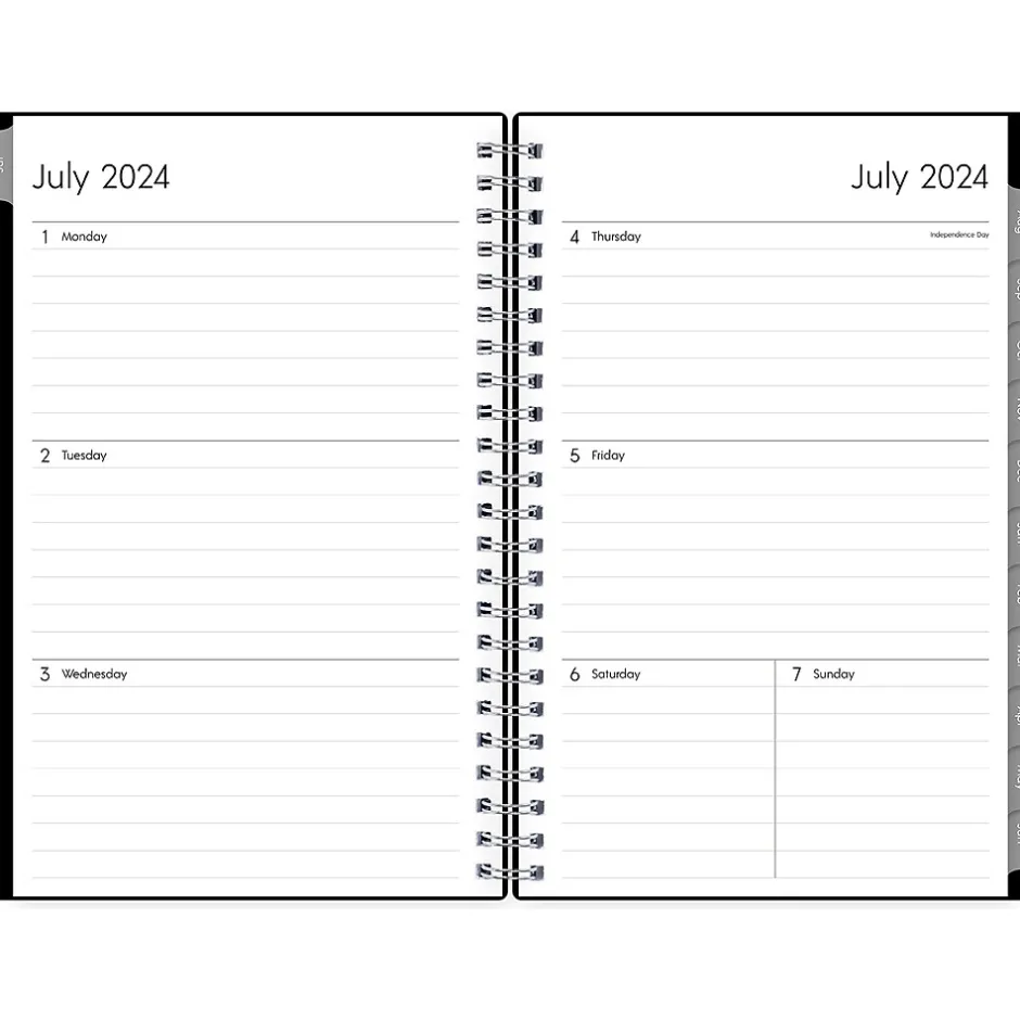 Blue Sky 2024-2025 Enterprise 5" x 8" Academic Weekly & Monthly Planner, Plastic Cover, Black (130611-A25) Discount