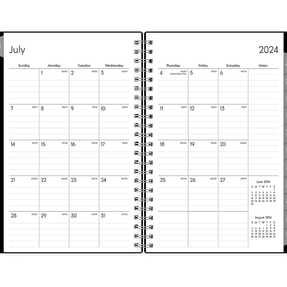 Blue Sky 2024-2025 Enterprise 5" x 8" Academic Weekly & Monthly Planner, Plastic Cover, Black (130611-A25) Discount