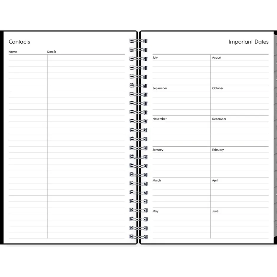 Blue Sky 2024-2025 Enterprise 5" x 8" Academic Weekly & Monthly Planner, Plastic Cover, Black (130611-A25) Discount