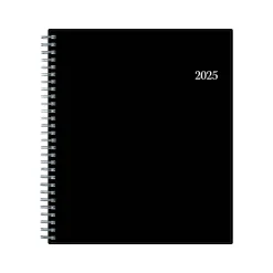 Blue Sky 2025 Enterprise 8" x 10" Monthly Planner, Plastic Cover, Black (131794-25) Clearance