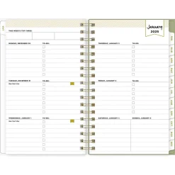 Blue Sky 2025 Fiore Cream 3.63" x 6.13" Weekly & Monthly Planner, Plastic Cover, Multicolor (152482) Sale