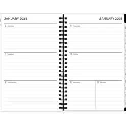 Blue Sky 2025 Fran 5" x 8" Weekly & Monthly Planner, Plastic Cover, Black/Brown (150541)
