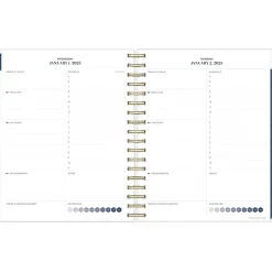 Blue Sky 2025 inkWELL Press Ombre Sky 7" x 9" Daily & Monthly Planner, Plastic Cover, Blue/Pink (152188) Clearance