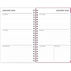 Blue Sky 2025 Lucidity 5" x 8" Weekly & Monthly Planner, Plastic Cover, Pink/Blue (150786)