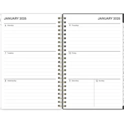 Blue Sky 2025 Makeera 5" x 8" Weekly & Monthly Planner, Plastic Cover, Dark Gray/White (150783) Best