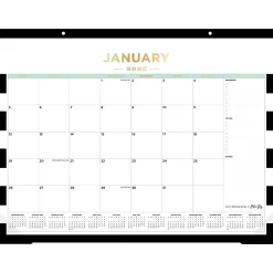 Blue Sky 2025 Rugby Stripe 22" x 17" Monthly Desk Pad Calendar, Black/White (143895-25) Sale