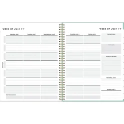 Blue Sky 2024-2025 Sandra Check 8.5" x 11" Academic Weekly & Monthly Student Planner, Plastic Cover, Mint Green/White Discount