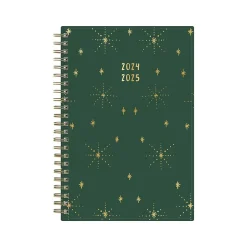 Blue Sky 2024-2025 Shining Sky 5" x 8" Academic Weekly & Monthly Planner, Plastic Cover, Green/Gold (150003) Sale