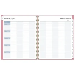 Blue Sky 2024-2025 Teacher Lesson 8.5" x 11" Academic Weekly & Monthly Planner, Plastic Cover, Pink (145032) Discount