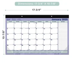 Rediform 2025 Brownline 17.75" x 10.87" Monthly Desk Pad Calendar, White/Blue (C181700) Clearance