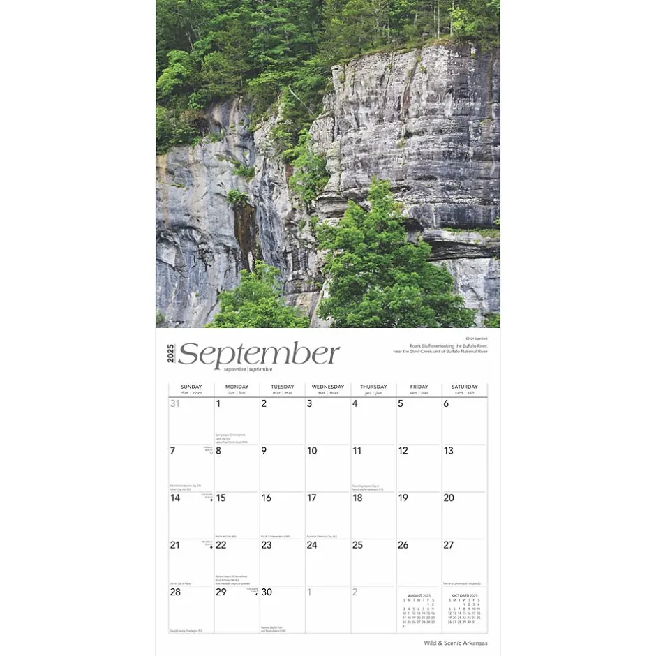 BrownTrout 2025 Arkansas Wild & Scenic 12" x 12" Monthly Square Wall Calendar (9781975474478) Discount