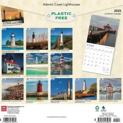 BrownTrout 2025 Atlantic Coast Lighthouses 12" x 12" Monthly Wall Calendar (9781975475079) New