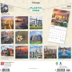 BrownTrout 2025 Chicago 12" x 24" Monthly Square Wall Calendar, (9781975474645)